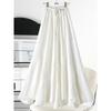 Women's Vintage Cotton Linen Midi Skirt - Spring 2025, Irregular Design, Big Swing, White