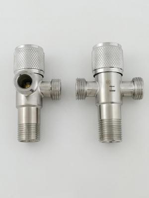 304 Stainless Steel Dual Outlet Hot/Cold Angle Valve Water Heater Diverter Switch
