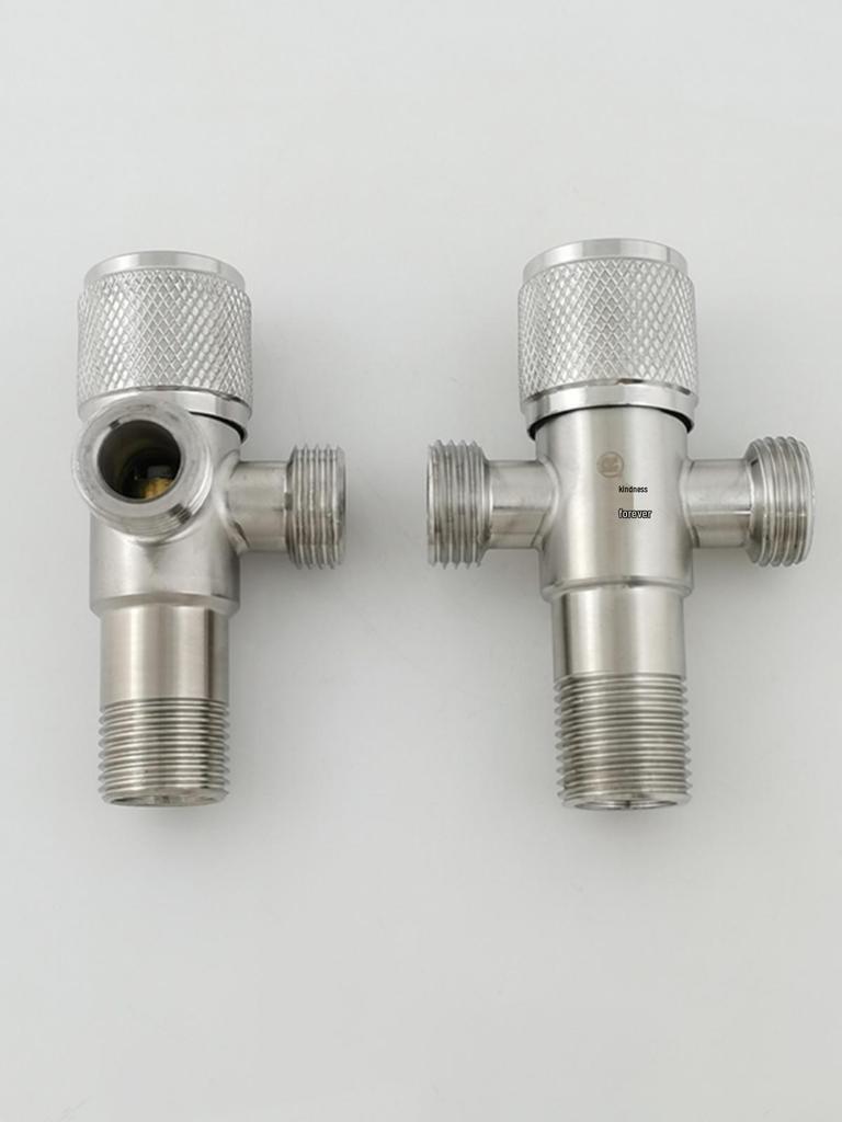 304 Stainless Steel Dual Outlet Hot/Cold Angle Valve Water Heater Diverter Switch