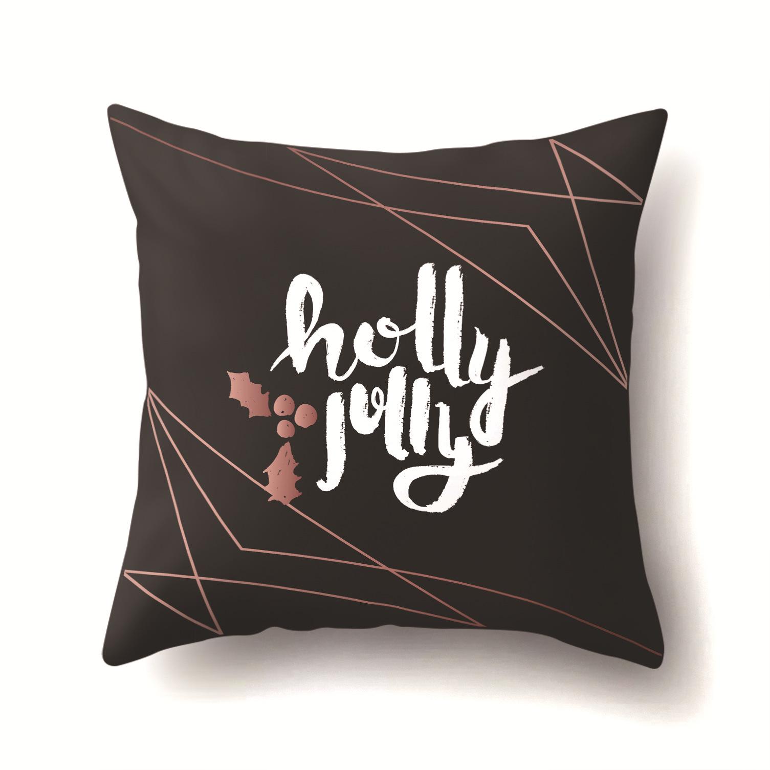 

Christmas Black Single-sided Bedroom Pillowcase Living Room Cushion Cover Sofa Pillow Head Back Pillowcase Pillowcase Pillowcase 45Cm without pillow core