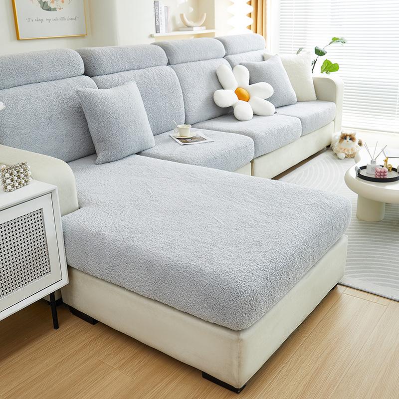 

Чистый цвет, утолщенная двухсторонняя удобная хлопковая бархатная противообрастающая износостойкая нескользящая подушка для дивана 65-85cm*65-85cm*5-20cm светло-серый