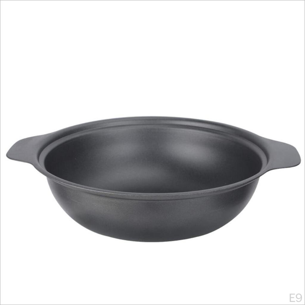 Eisen-Kasserolle Flacher Wok Kochpfanne, Backen Camping