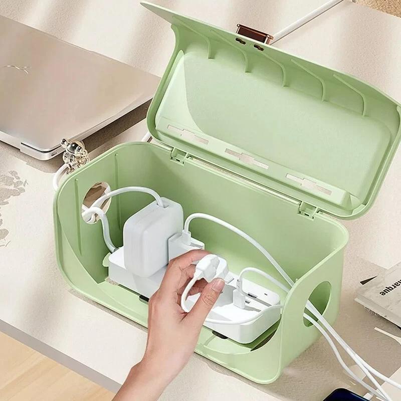 Wire Cord Storage Box Home Cable Tidy Management Socket Safety Organizer Box B