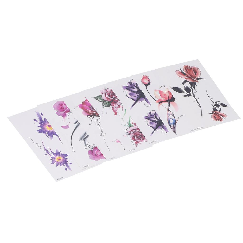 7 Sheet Flower Pattern Women Tattoo Sticker Waterproof Temporary Tattoo Sticker Accessory