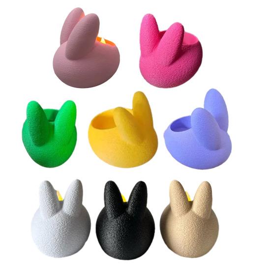 Easter Bunny Candle Holder with LED Candle Mini Rabbit Candle Stand Candlestick Table Centerpiece Holiday Party Decoration Ornament