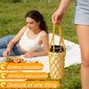 Blue Portable Coffee Cup Bag Hollow Out Bottle Bag Practical Mugs Bag Foldable Water Bottle Bags Woven Net Bag Cup Cover