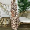 Floral Print Maxi Dress for Women Plus Size Long Sleeve V Neck Loose Fit
