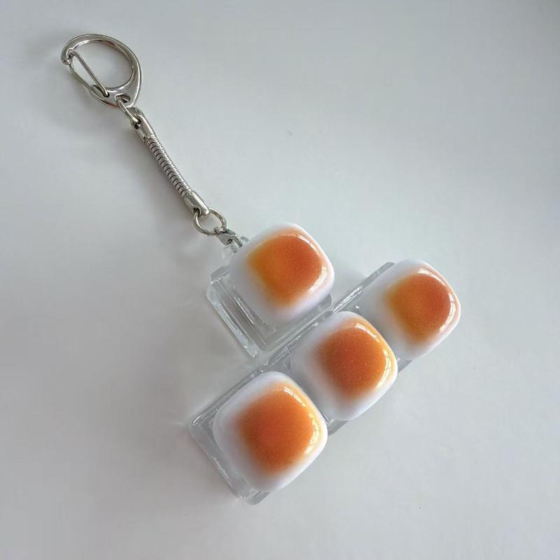 Relaxing Caramel Bread Design Fidget Keychain Diy Keyboard Keycap Finger Keyboard Cap Relief Stress Pass The Time Clicker Adult