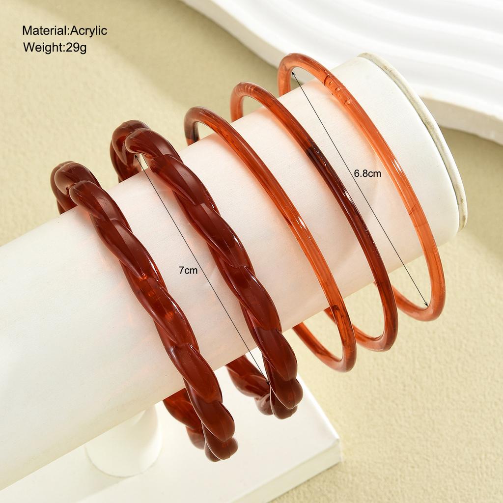 iF ME Zestaw Vintage Bransoletek z Żywicy Akrylowej, Minimalistyczne Luksusowe Stackable Bangles dla Kobiet