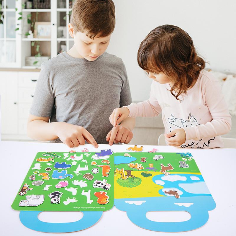 Childrens Educational Puzzle Book With Reusable Magnetic Stickers For Focus Development And Quiet Play