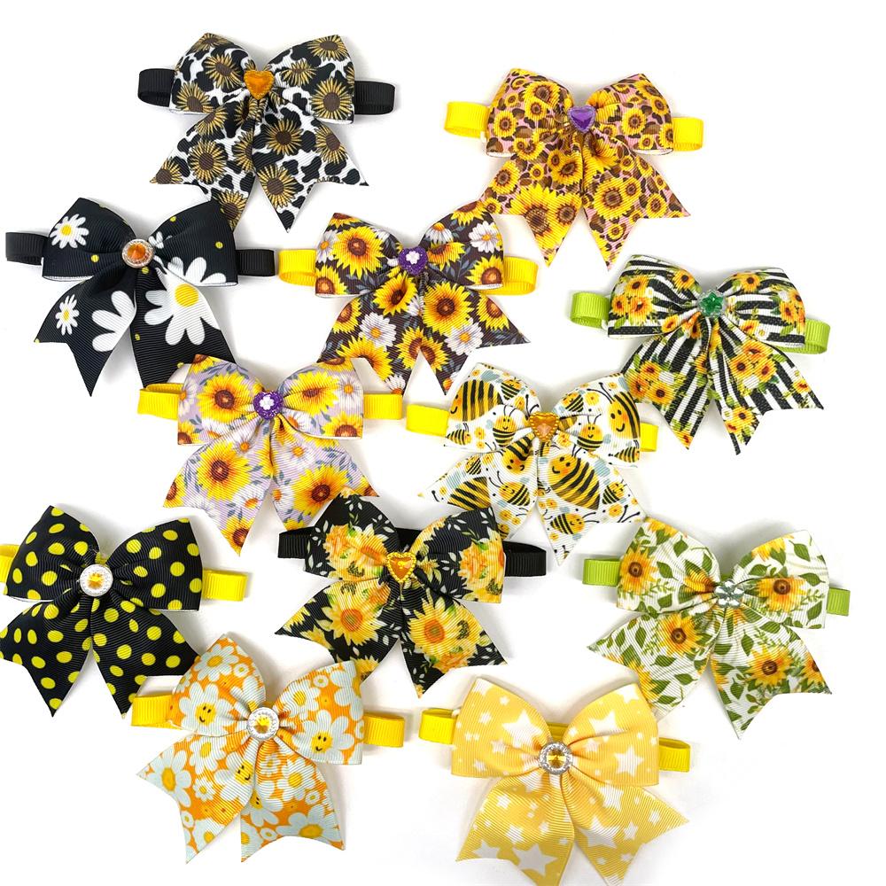 50/100pcs Pet Dog Bowties Flowers Dog Accessories Dog Bow Tie Small Dog Bowties Collar Pet Products Dog Accessories for Dogs