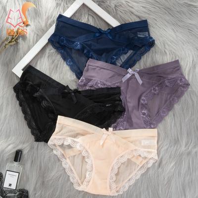 Women Lace Panties Seamless Panty Breathable Briefs for Women Cotton Crotch Low Waist Lingerie Transparent Underwear Intimates