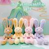 Pull The Rabbit Basket Stuffers Rabbit Keychain Pull Up Rabbit Plush Toys Soft Plushie Toys Stress Relief Rabbit Toy Birthday