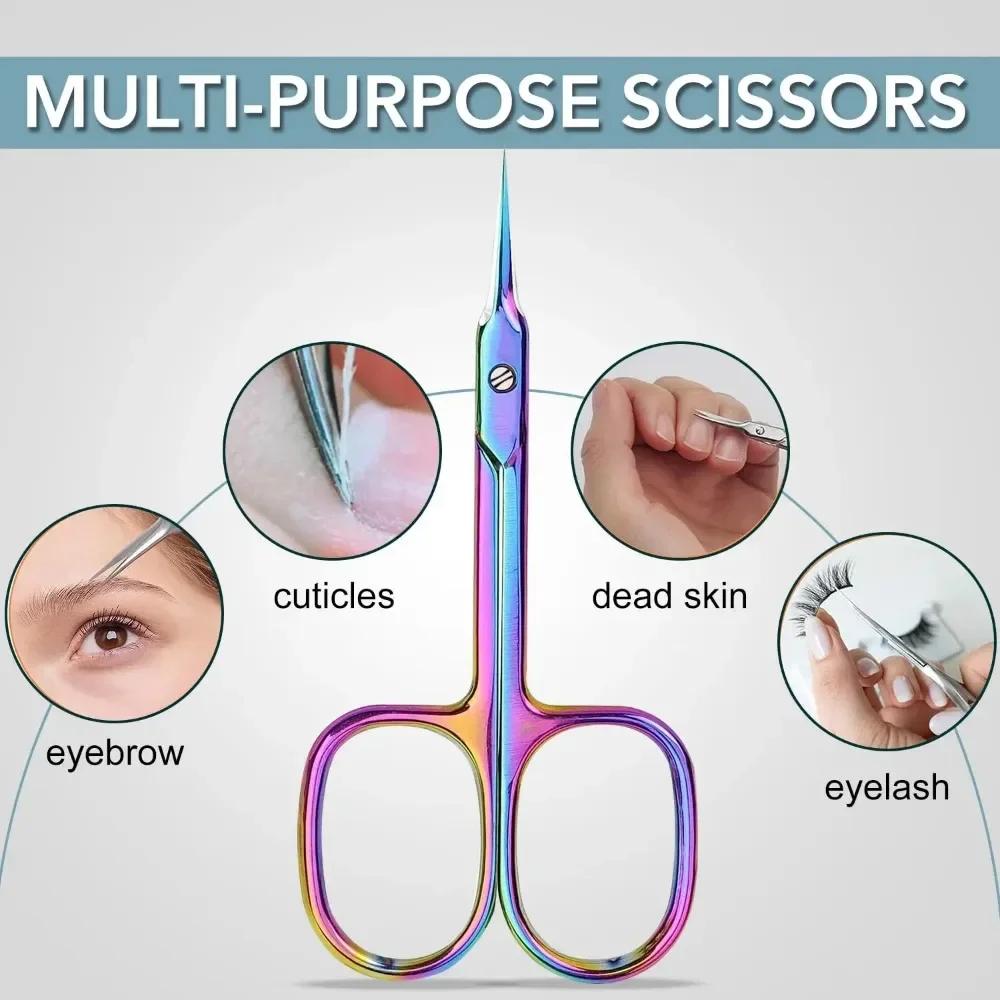 Forbicine per Cuticole Trimmer Extra Sottile per Manicure e Pedicure Lama Curva Punta Affilata Kit per la Cura per Nail Art