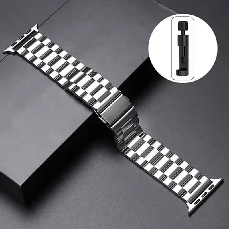 Stainless Steel Strap For Apple Watch Ultra 2 49mm 45mm 41mm 40mm 44mm 46mm Watch Strap Metal Bracelet For iWatch 10 9 8 7 6 5 4