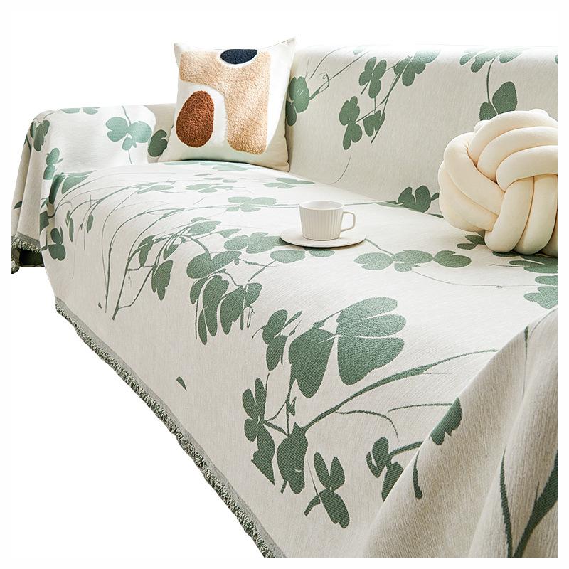 INS Style Flower Chenille Sofa Towel Anti-Scratching Non-Stick Wool Sofa Cover Cloth Four Seasons Universal Non-Slip Sofa Slipcover