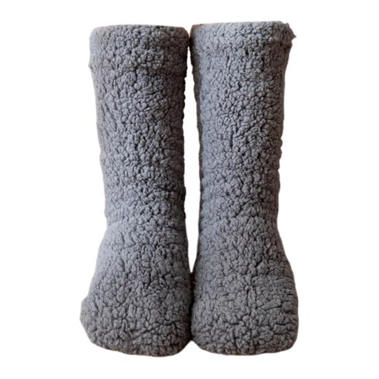 

1 пара женских зимних носков средней длины с теплоизоляцией для дома и спальни серый