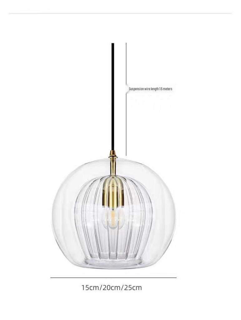 Nordic Minimalist Glass Ball Pendant Light for Cafe, Restaurant, Bar, Window, or Bedside.