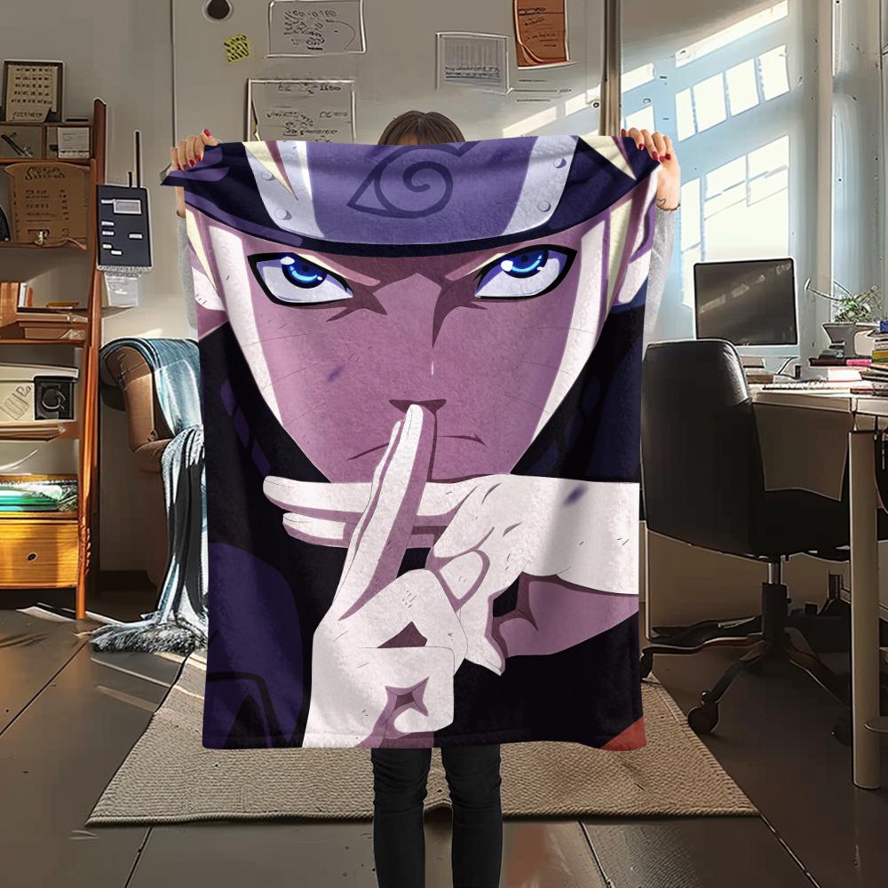 Naruto Uzumaki Pattern Flannel Blanket, High Quality Comfortable for All Seasons, Home Decor, Warmth and Comfort, Perfect for Gifts.