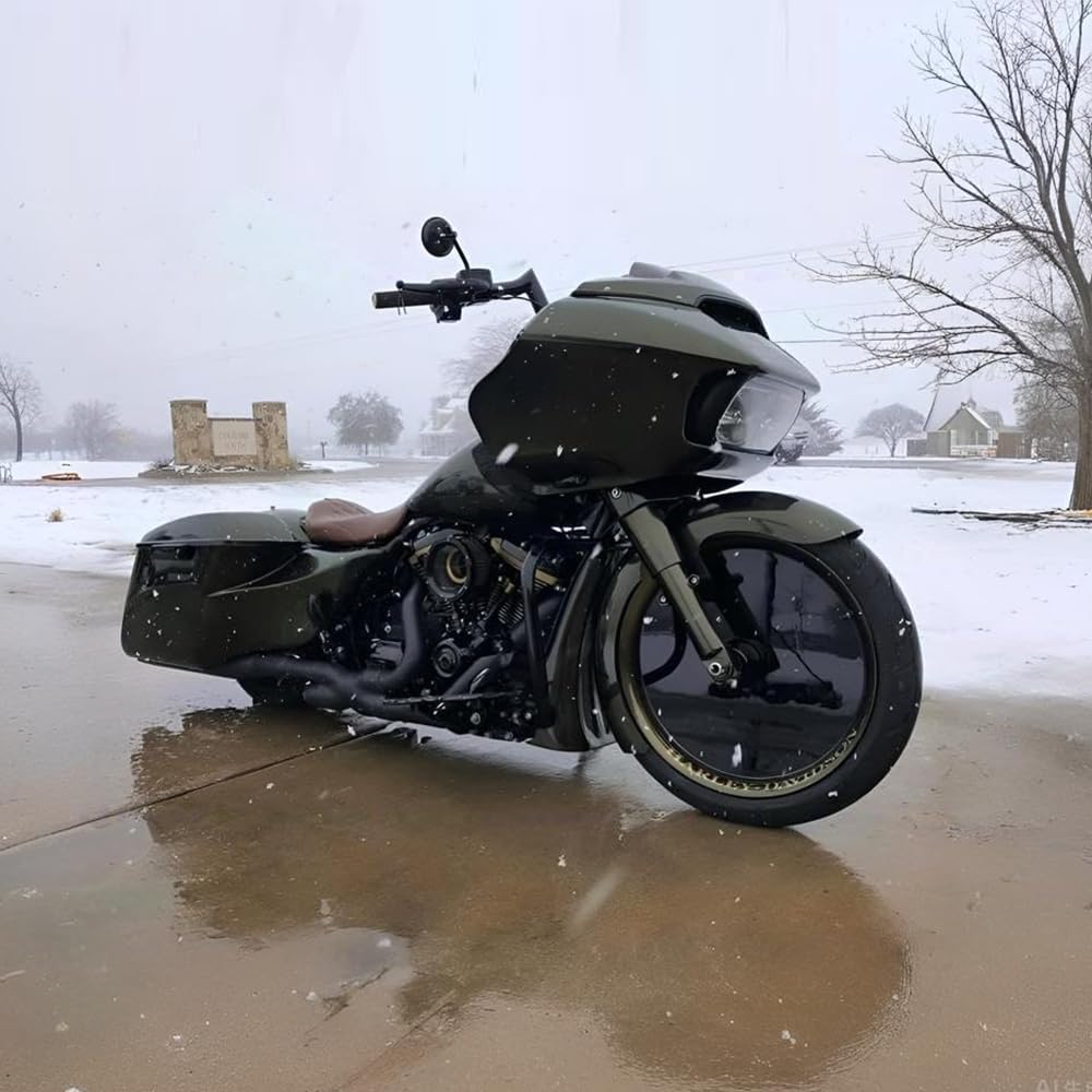 M8 M10 Schwarze Motorradspiegel, 2 Stück Universelle Runde Form Rückspiegel Seitenspiegel Kompatibel mit Harley Street Glide Softail Sportster und Mehr