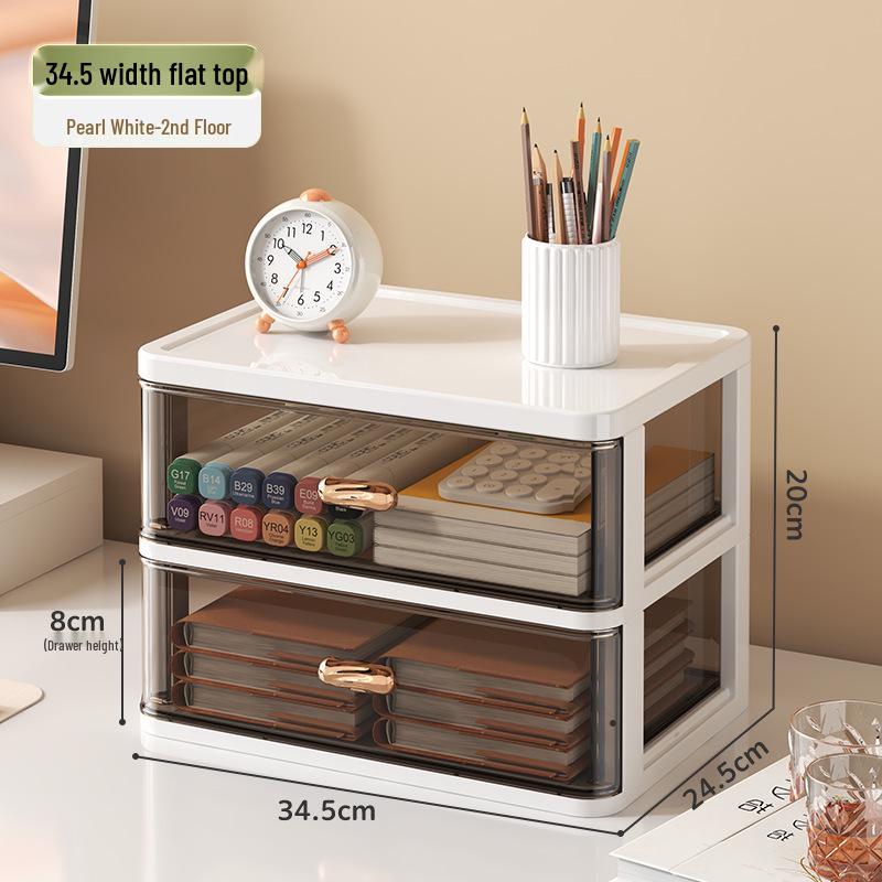 Transparent Multi-Layer Drawer Organizer for Office Desk Supplies