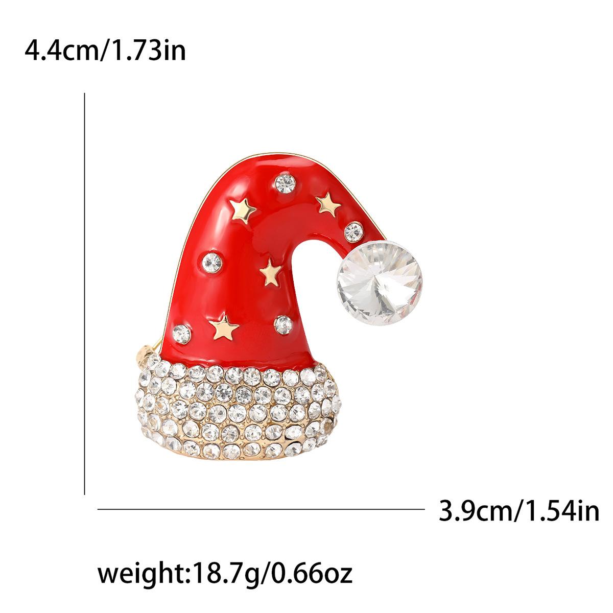 

Корейская милая универсальная брошь из сплава со стразами в виде рождественской шляпы, модная универсальная мужская и женская одежда, корсажная брошь-булавка