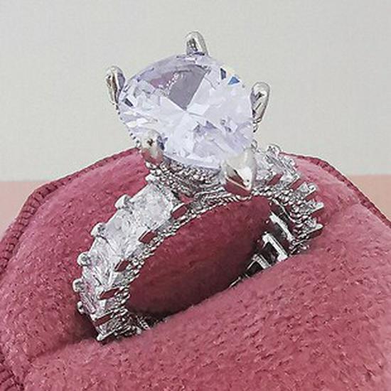 Women's Floral Simulated Diamond Wedding Ring Set with Zirconia