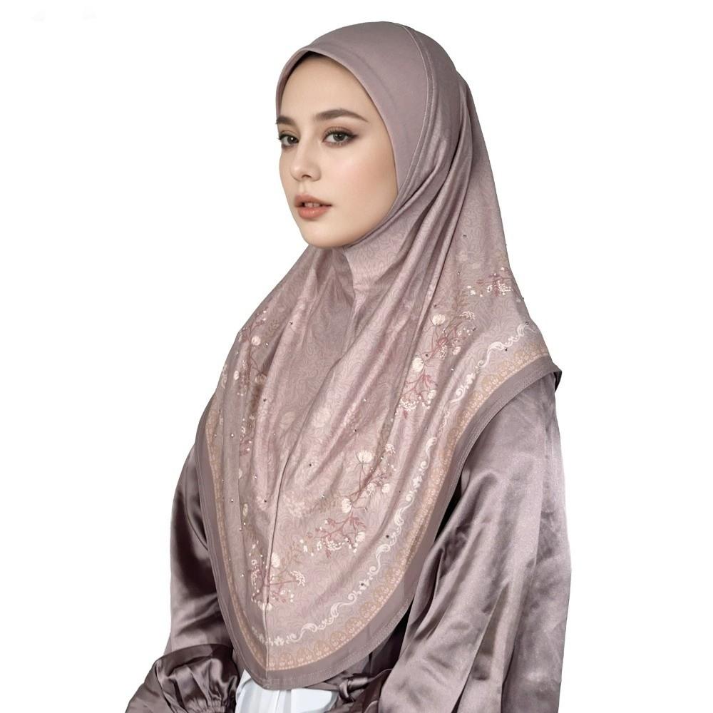 Full Coverage Instant Hijab Soft Floral Prayer Hijab New Women Hijab Scarf  for Women