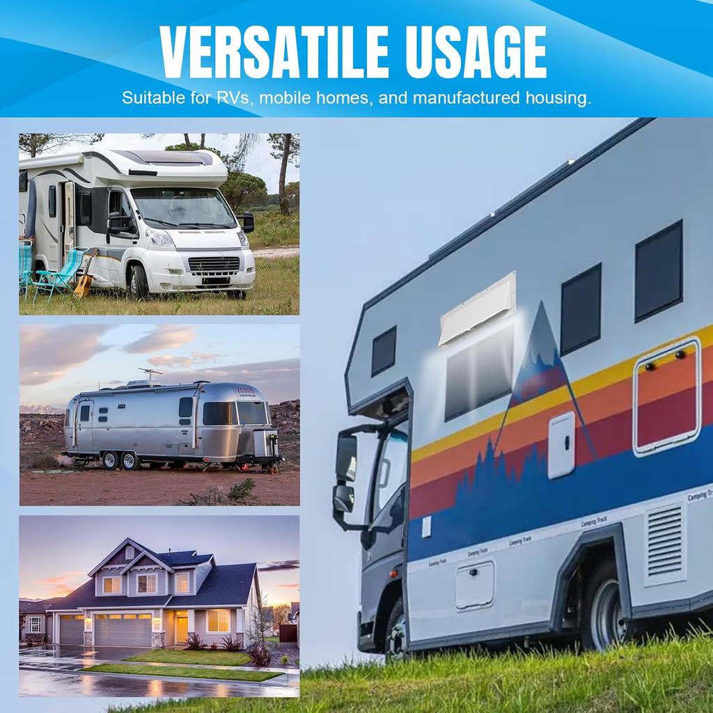 RV Vent Cover - Camper Exhaust Vent with Locking Damper White