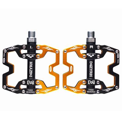 Aluminum Pedals and Right with 3 Bearings and Chromoly Pedal Axles for Road Mountain Cross City BMX Folding and More (Left Set) Built-in Bikes, MTBs,