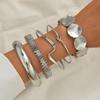 5 Pcs Punk Minimalist Geometric Bracelets Set for Women Retro Hip Hop Boho Stackable Design Open Bangle Daily Wear Jewelry Gifts