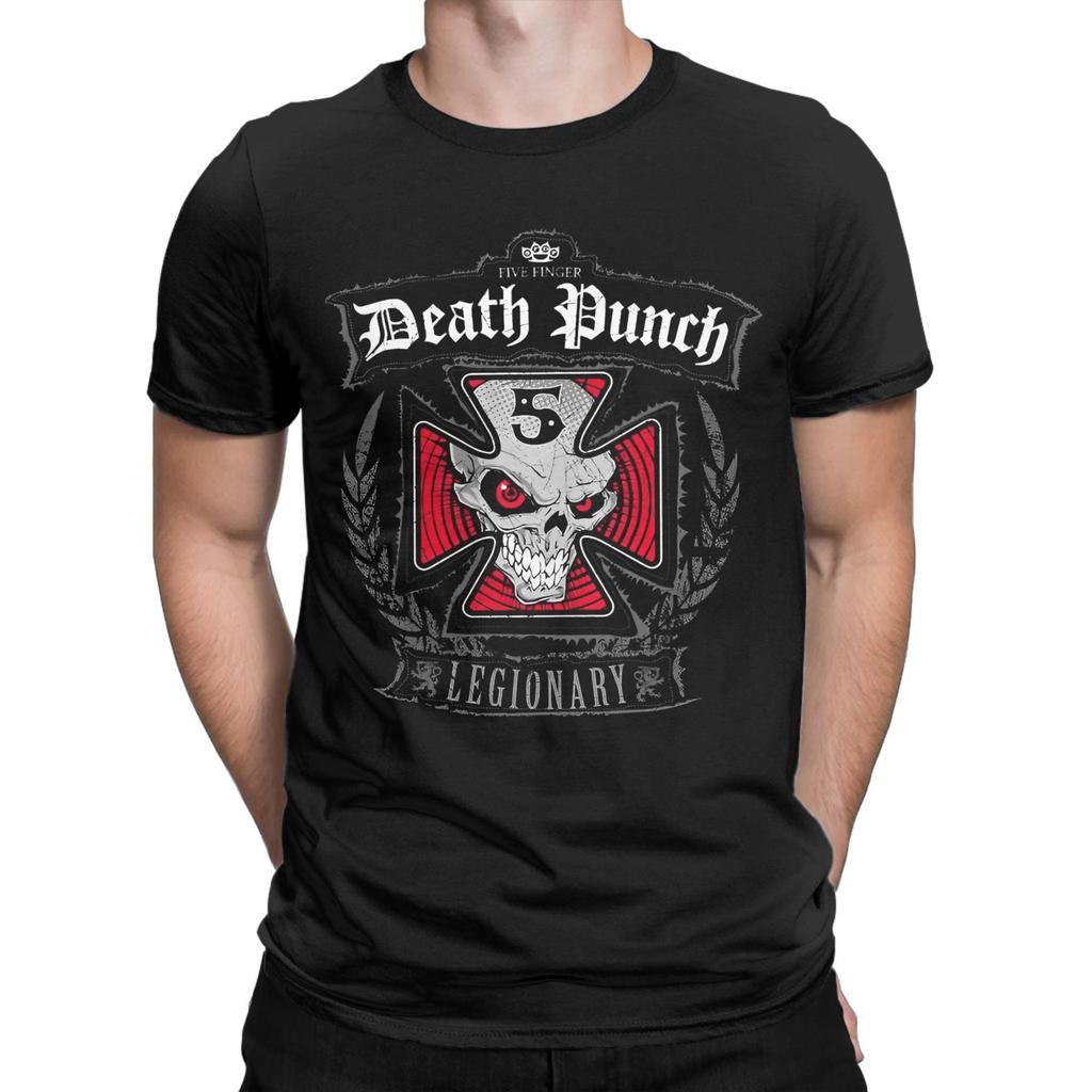 Mens Womens Five Fingers 5FDP Death Punchs Band Skull Logo T Shirt 100% Cotton New Arrival Shirts Rock Music Clothing Outfits
