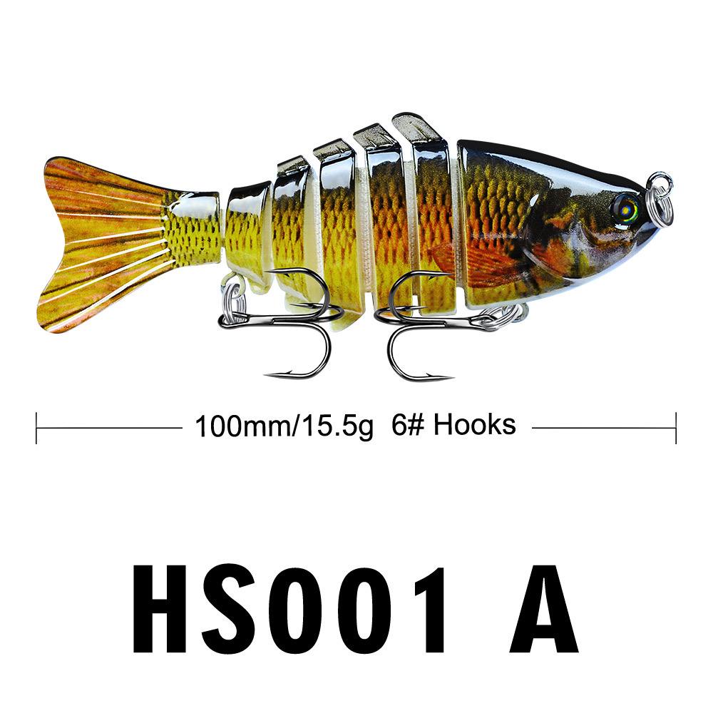 

10cm Multi-jointed Hard Plastic Bionic Fish Bait, 15.5g, 7-Section Artificial Lure, HS001 Set Color Can Be Freely Combined