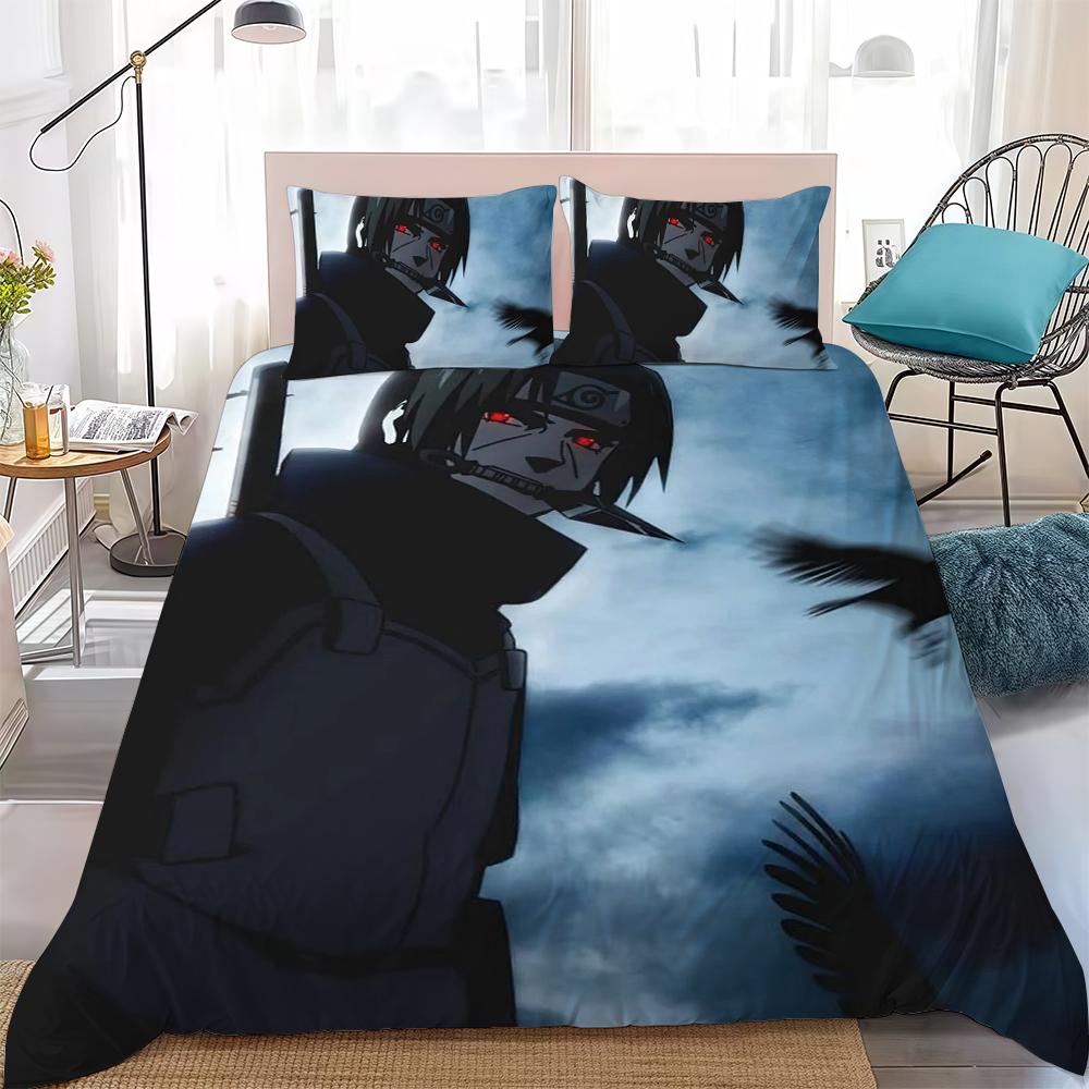 N-Naruto Anime Fashion Duvet Cover Set Home Style Bedding Soft Laundry Cotton Bed 3 Piece Set Student Dormitory Gift
