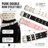 Adjustable Punk Belt PU Leather Women's Belt New Eyelet Waist Belt  Daily Outfits