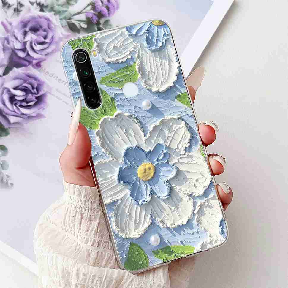For Xiaomi Redmi Note 8 Case Vintage Dragon Luxury Flower Soft Silicone TPU Cover For Redmi Note8 Note 8T Phone Cases Shockproof