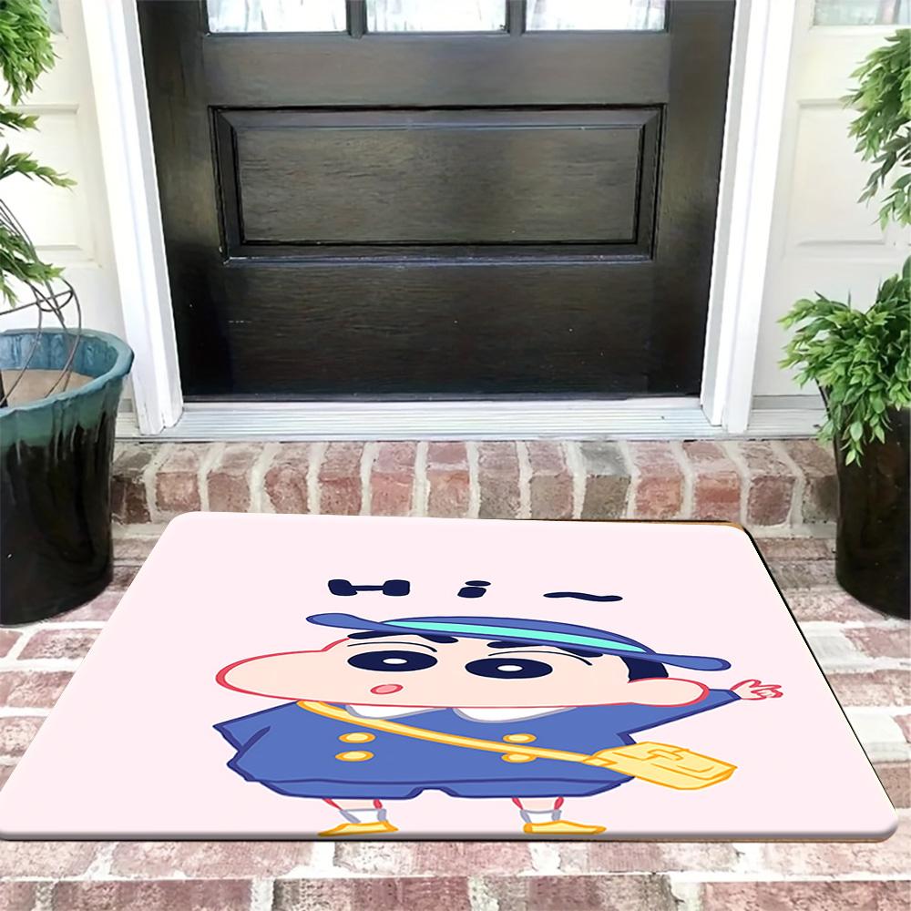 

Crayon Shin-chan Family & Friends Group Photo Print Non-Slip Bath Mat, Cute Anime Character Decorative Floor Rug, Water Absorben 40cm x 60cm