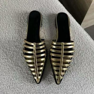 Fashion Baotou Sandals Spring New Pointed Head Shallow Mouth Thin with Soft Sole Anti-slip Wear-resistant Flat Slippers