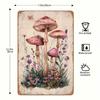 Vintage Mushroom Pink Purple Print Metal Poster Wall Art Kitchen Decor