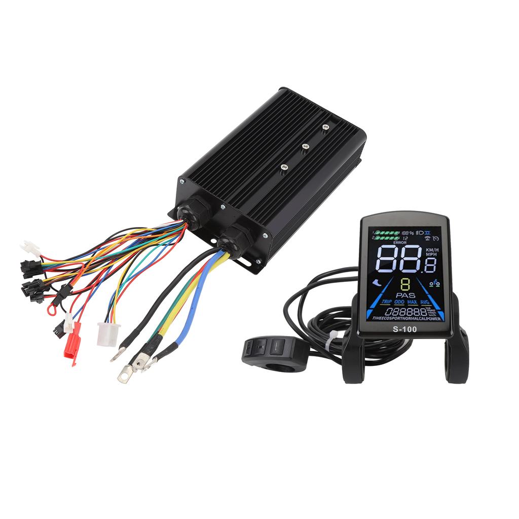 Electric Bike Motor Controller High Power Brushless Motor Speed Controller Kit with LCD Display Grip Handle Assist