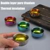Titanium Cup Pure Titanium Tea Cup 50ml Outdoor Camping Portable Tea Set Portable Storage Double Layer Anti Scalding Lightweight