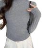 Women's High-Neck Brushed Base Layer Shirt – Slim Fit, Warm Long Sleeve, Inner Wear, Autumn/Winter Collection.