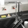 1pc Kitchen Aluminium Sink Drain Rack Shelf Basket Organizer Kitchen Accessories Sponge Storage Faucet Holder Soap Drainer 1pc K
