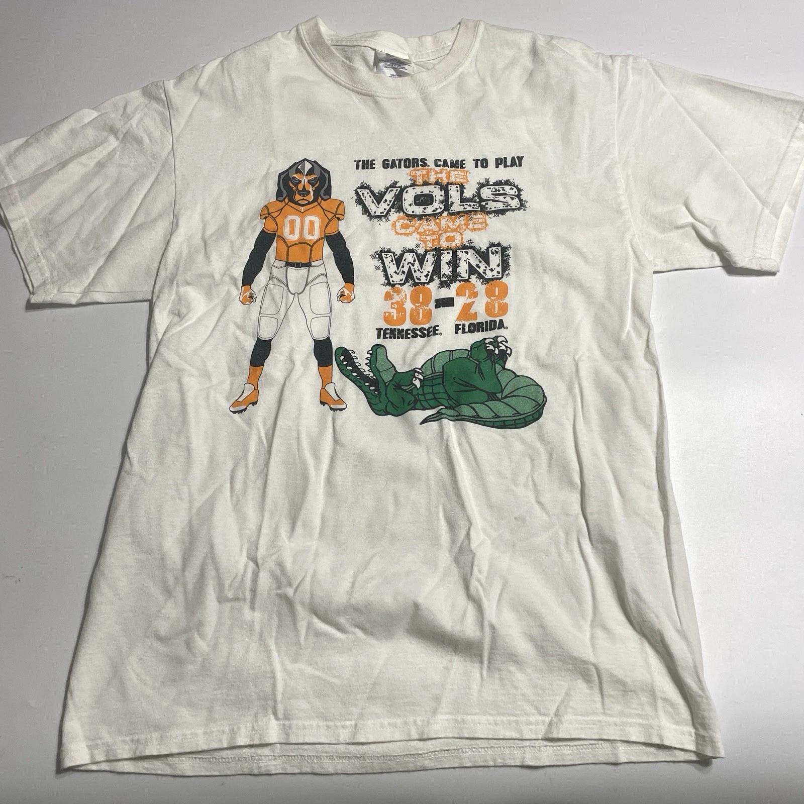 

Tennessee Volunteers Football Win 2016 TN 38 Florida 28 White T Shirt Sz M S