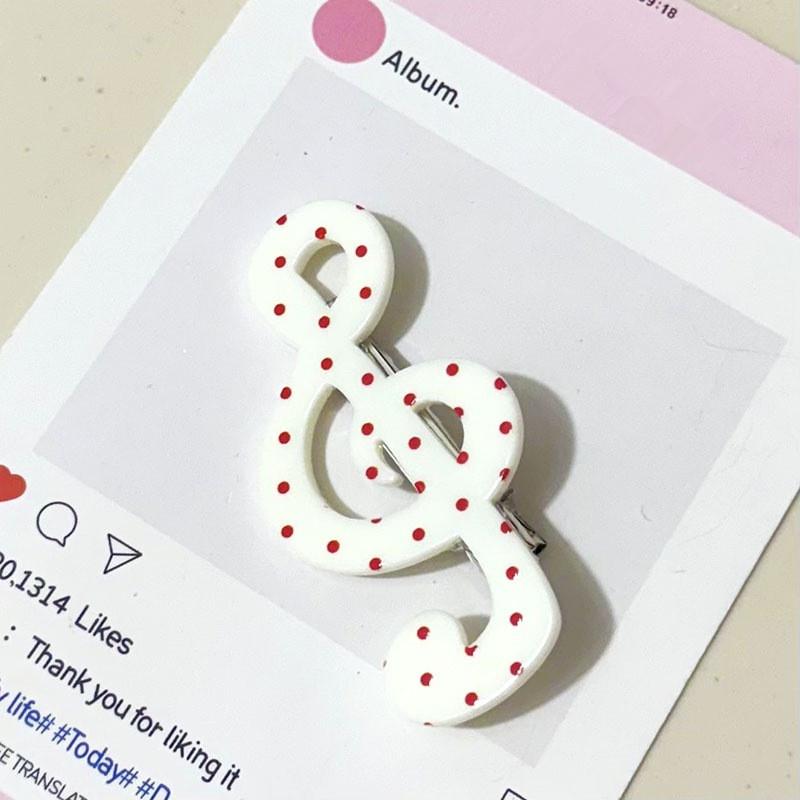 Vintage Y2K Musical Note Hairclip for Women Harajuku Star Print Side Bangs Clip Sweet Cute Girls Hairpin Trendy Hair Accessories
