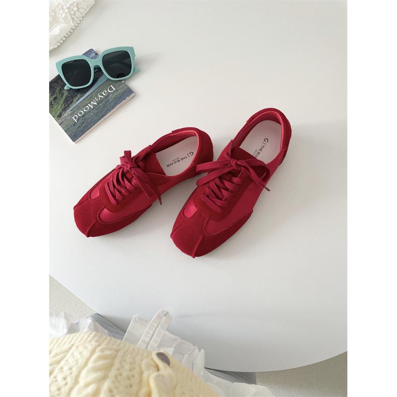 

Women s gold standard flat-soled single shoes versatile soft-soled sports sequins 2025 new ballet training shoes 39 красный