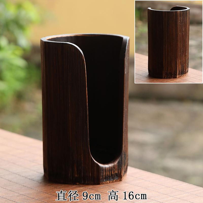 Bamboo cup cage creative hollow bamboo cup cage hand-carved bamboo cup basket retro teacup storage tube bamboo retro cup cage (classic version)