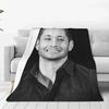Throw Blanket Jensen Ackles Micro Fleece Blanket Four Sizes Retro Portable For Camping AntiPilling Blanket