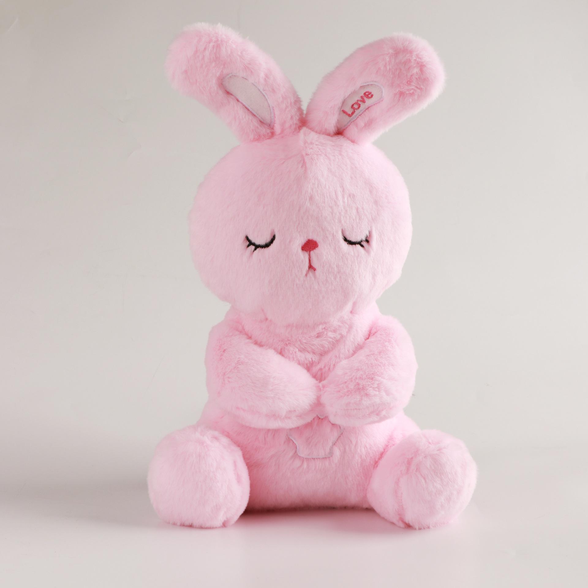 

Rabbit Toy Plush Luminescence Music Fill Doll Baby Reassure Doll Cartoon Animals рожевий
