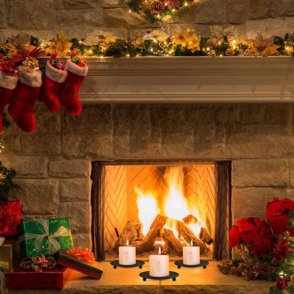 Iron Plate Candle Holder Decorative Iron Candle Plate Pedestal Candle Stand for Wax Candles Spa Wedding Birthdays Party Holder Decor